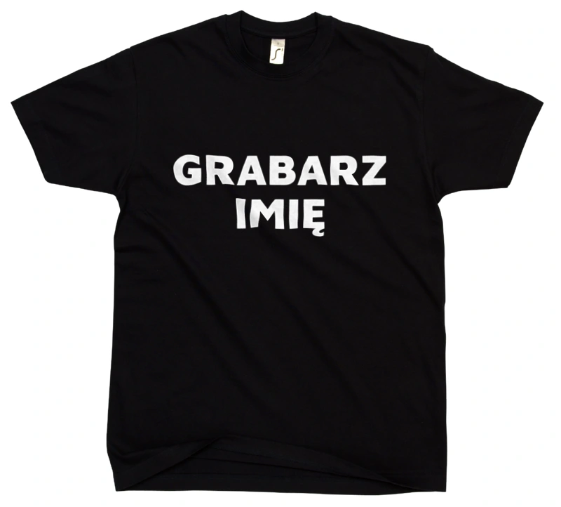 Napis Grabarz - Męska Koszulka Czarna