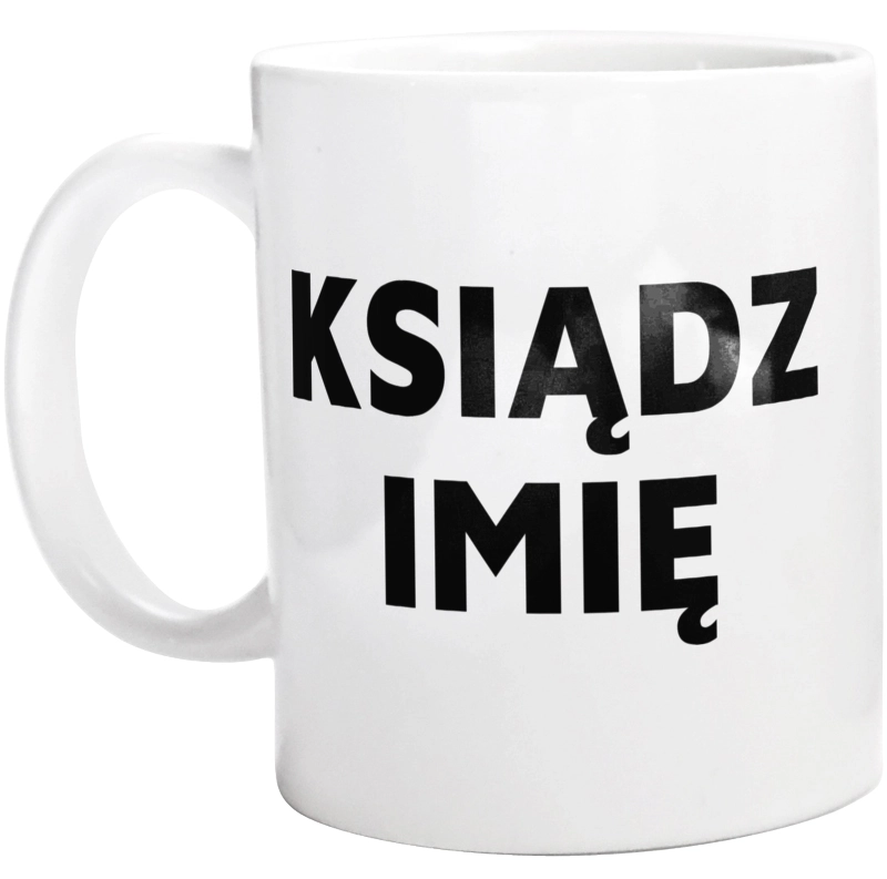 Napis Ksiądz - Kubek Biały