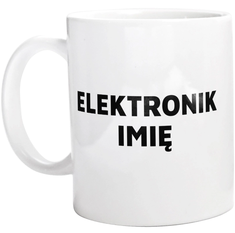 Napis Elektronik - Kubek Biały