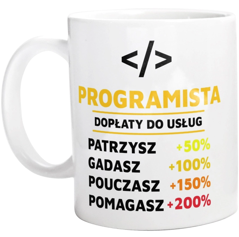 Dopłaty Do Usług Programista - Kubek Biały