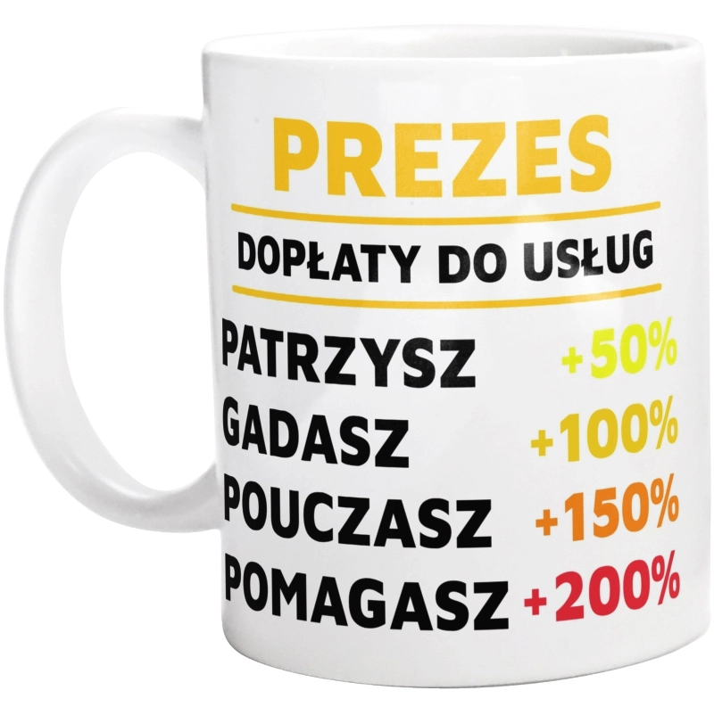 Dopłaty Do Usług Prezes - Kubek Biały