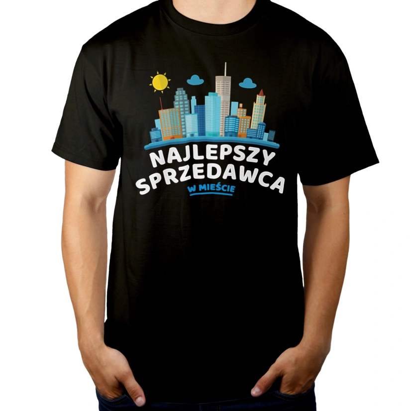 Najlepszy Sprzedawca W Mieście - Męska Koszulka Czarna