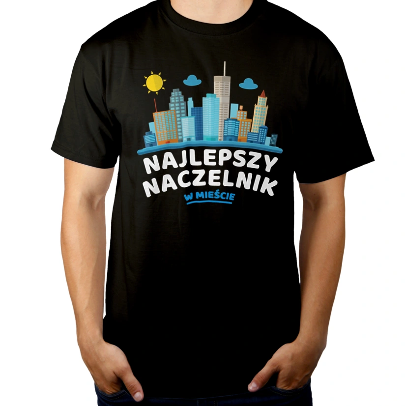 Najlepszy Naczelnik W Mieście - Męska Koszulka Czarna