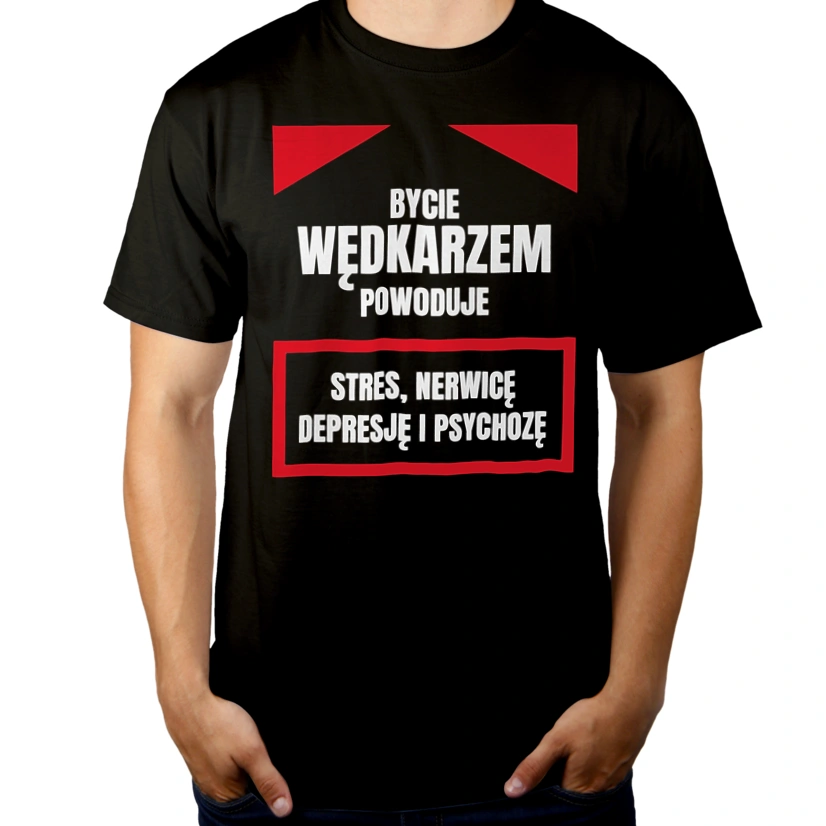 Bycie Wędkarzem - Męska Koszulka Czarna