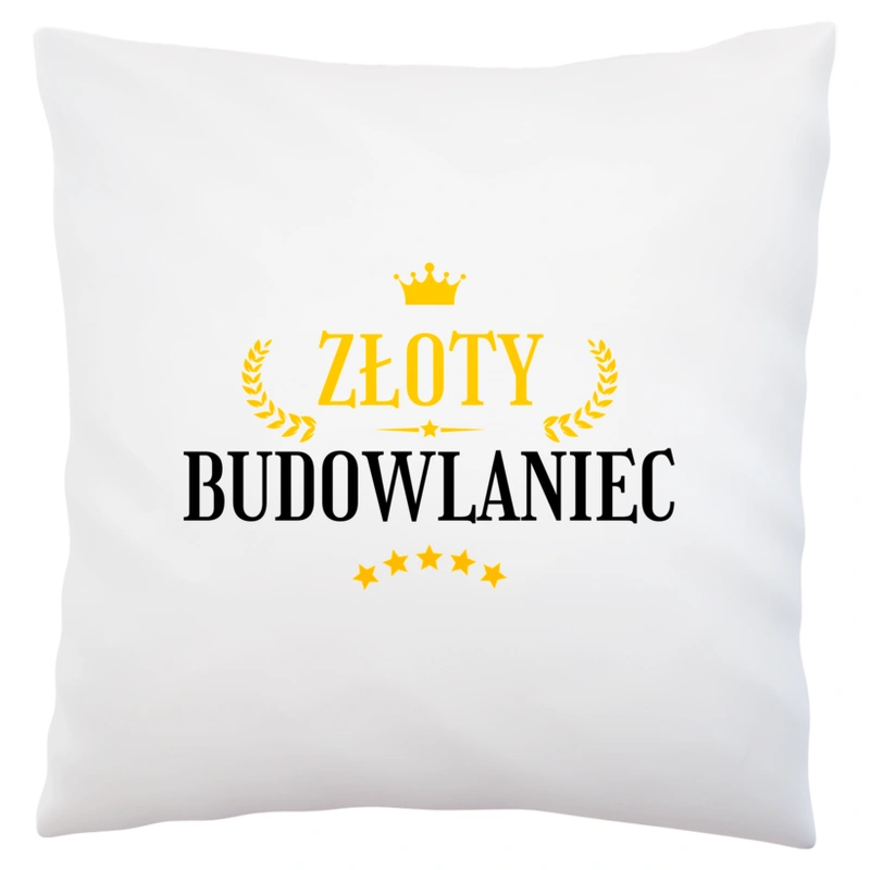 Złoty Budowlaniec - Poduszka Biała