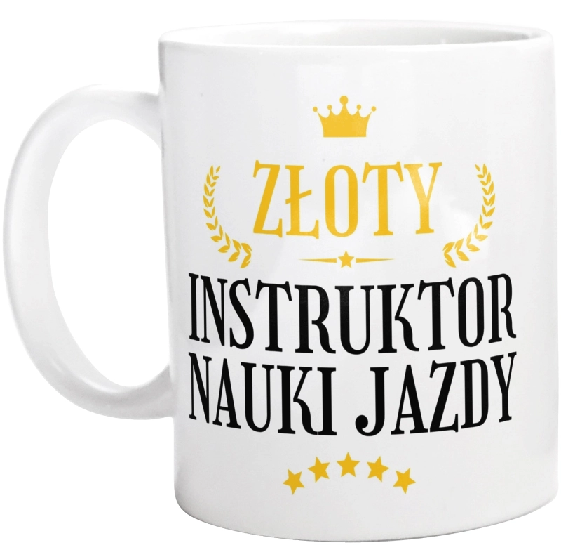 Złoty Instruktor Nauki Jazdy - Kubek Biały