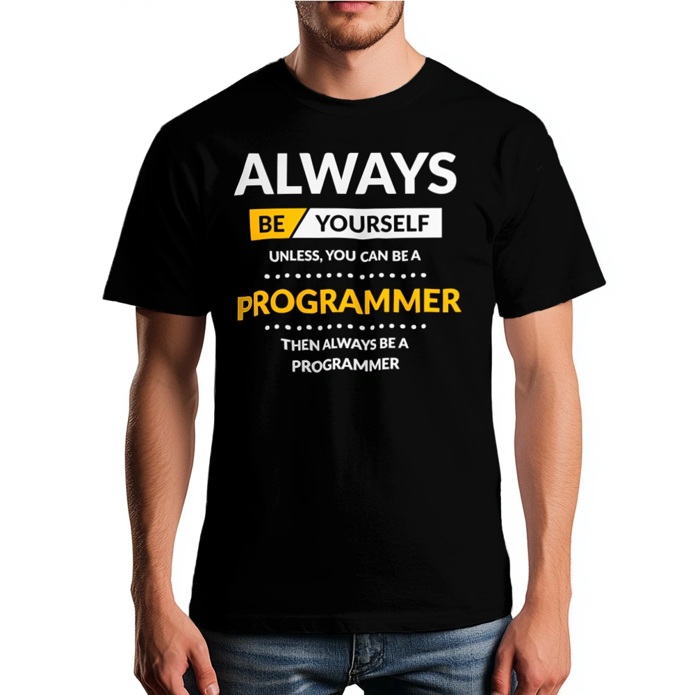 Always Be Programmer - Męska Koszulka Czarna