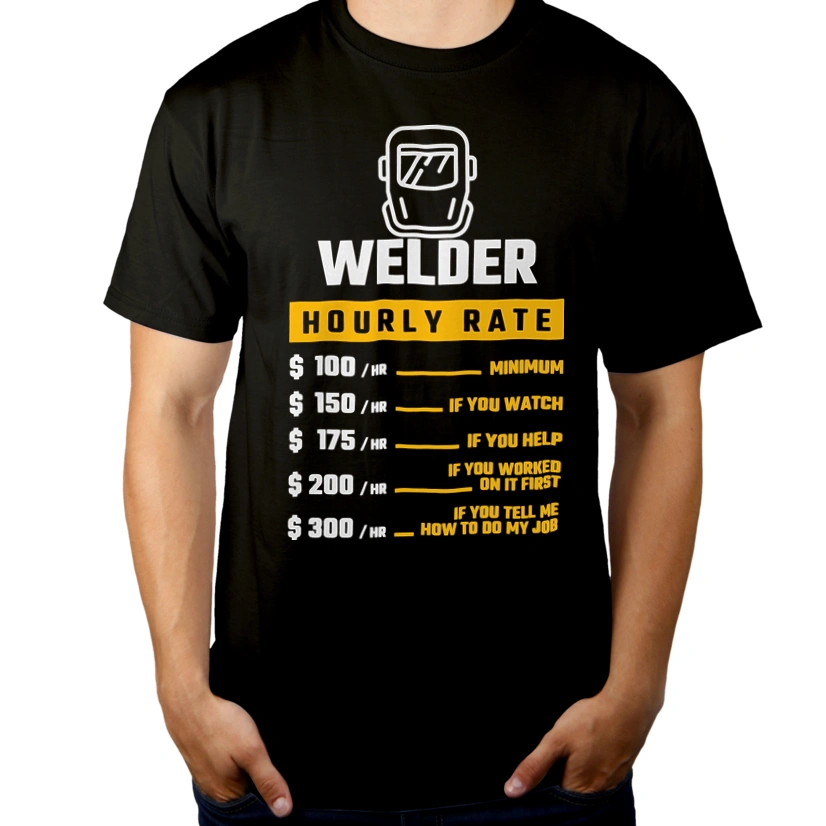 Hourly Rate Welder - Męska Koszulka Czarna