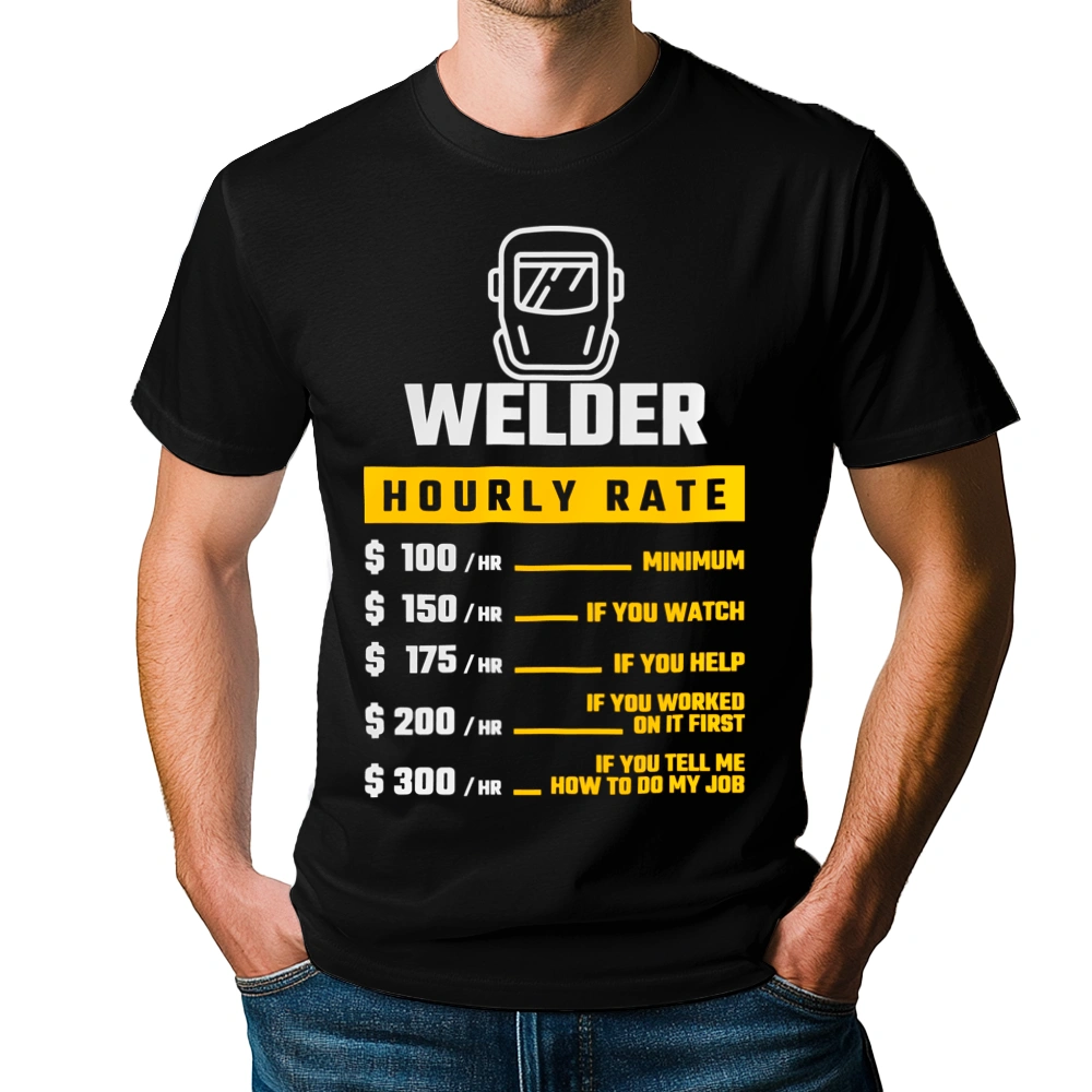 Hourly Rate Welder - Męska Koszulka Czarna