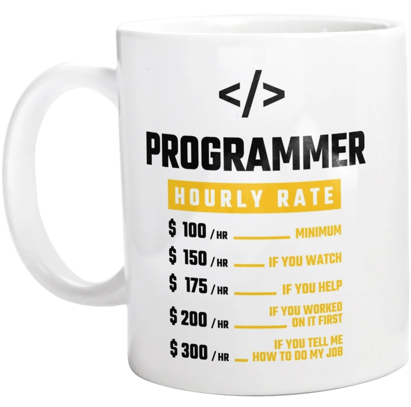 Hourly Rate Programmer - Kubek Biały