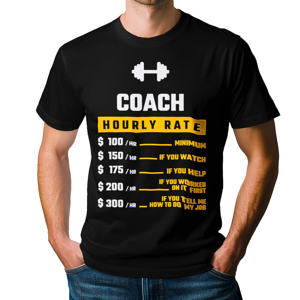 Hourly Rate Coach - Męska Koszulka Czarna