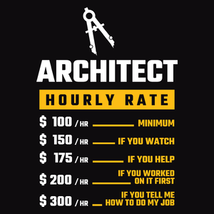 Hourly Rate Architect - Męska Koszulka Czarna