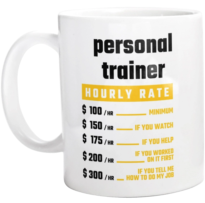 Hourly Rate Personal Trainer - Kubek Biały