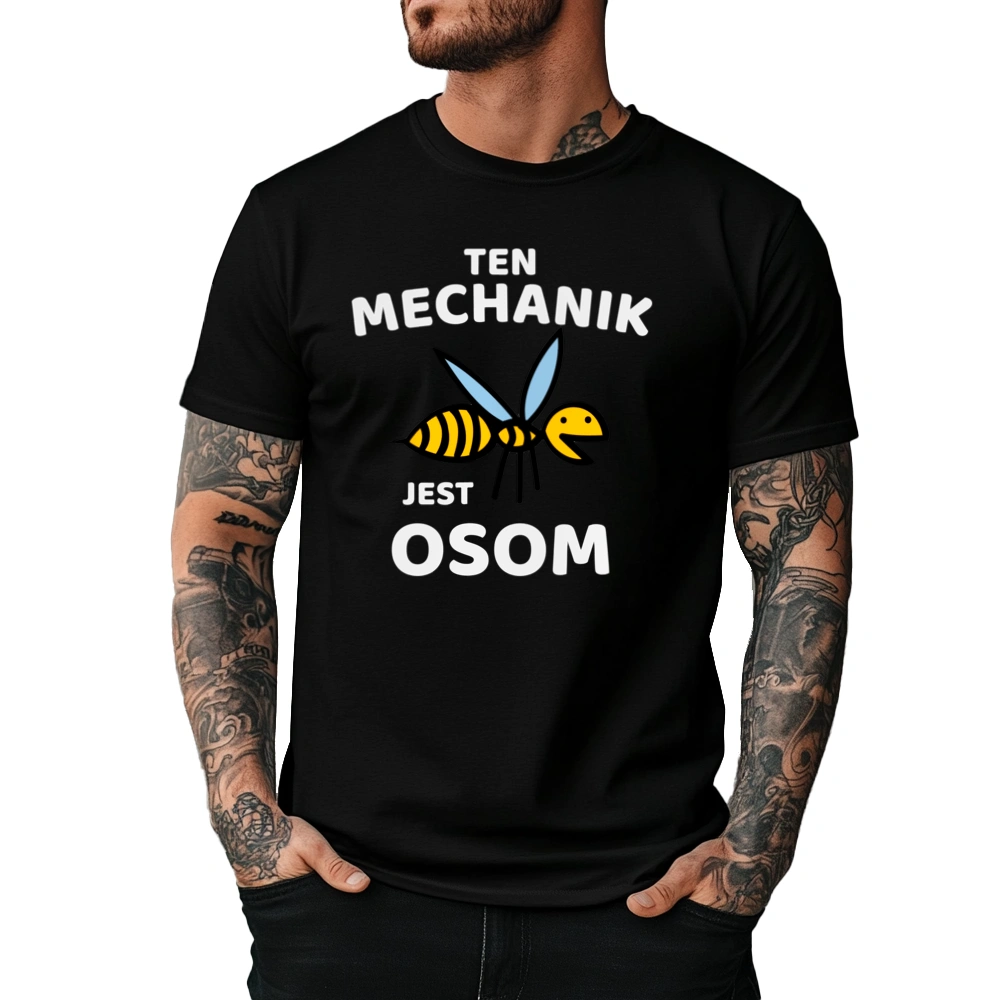 Ten Mechanik Jest Osom Awesome - Męska Koszulka Czarna