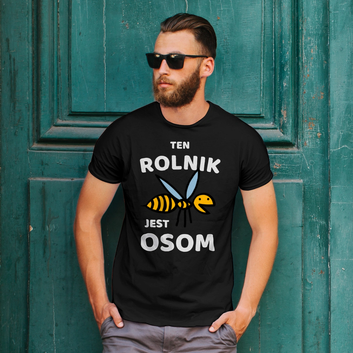 Ten Rolnik Jest Osom Awesome - Męska Koszulka Czarna