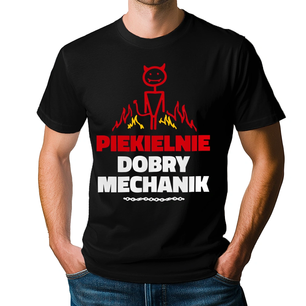 Piekielnie Dobry Mechanik - Męska Koszulka Czarna