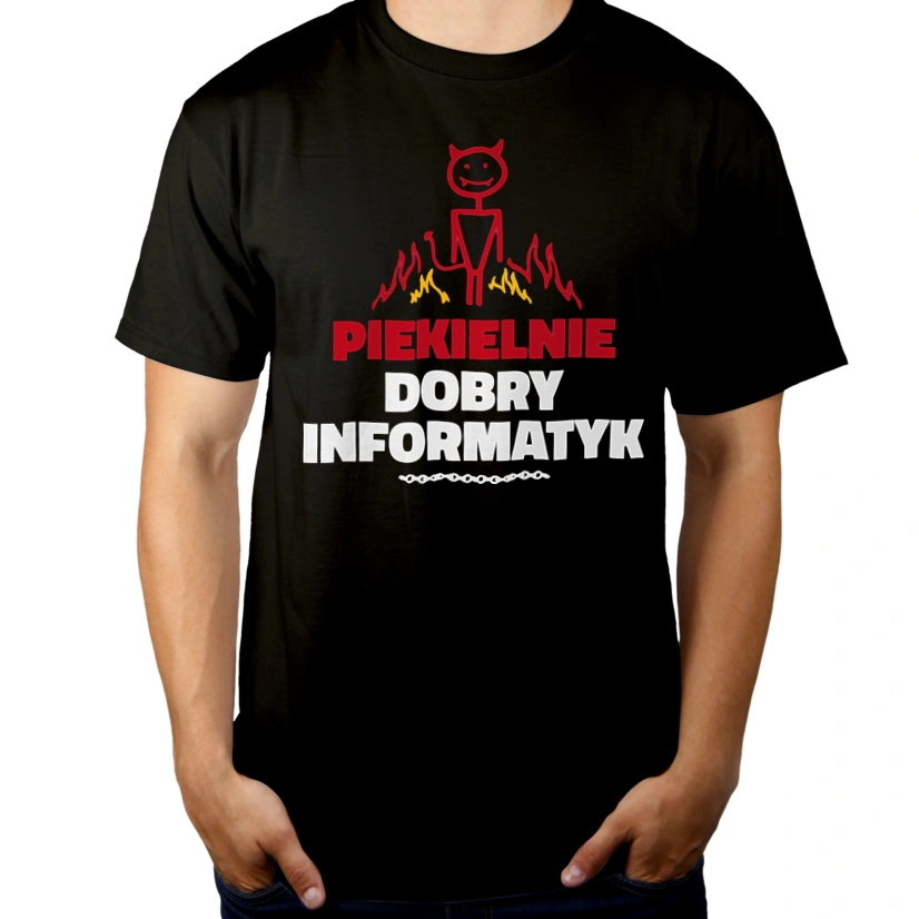 Piekielnie Dobry Informatyk - Męska Koszulka Czarna