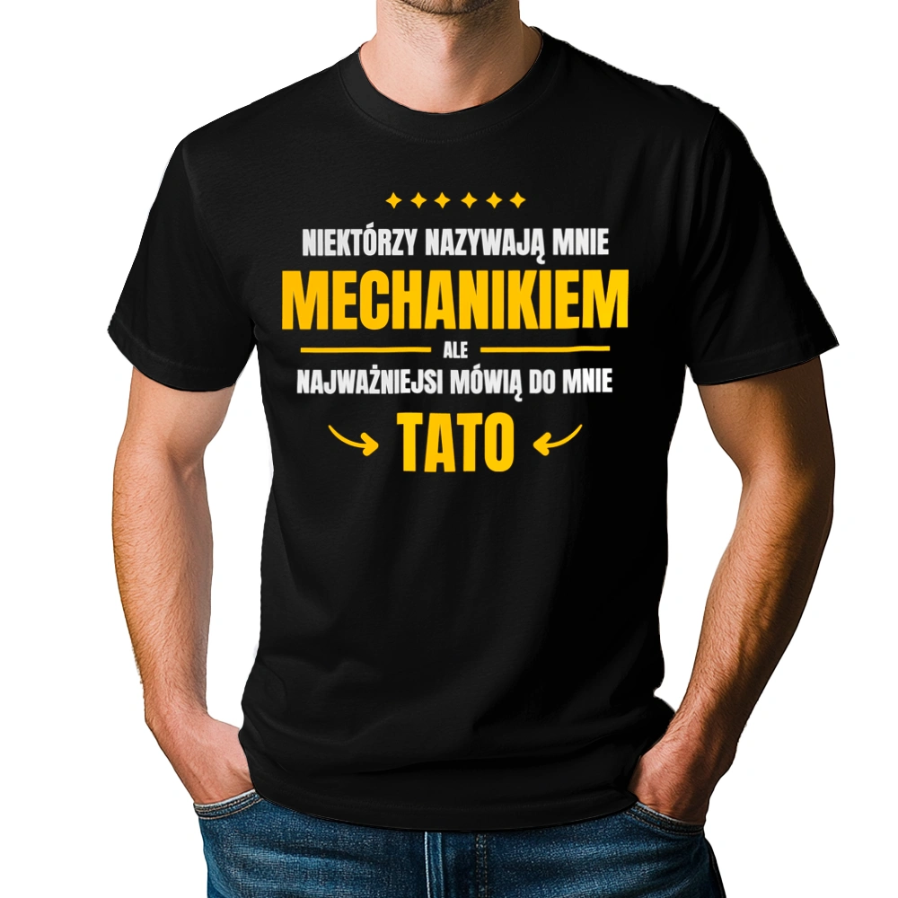 Tata Mechanik - Męska Koszulka Czarna