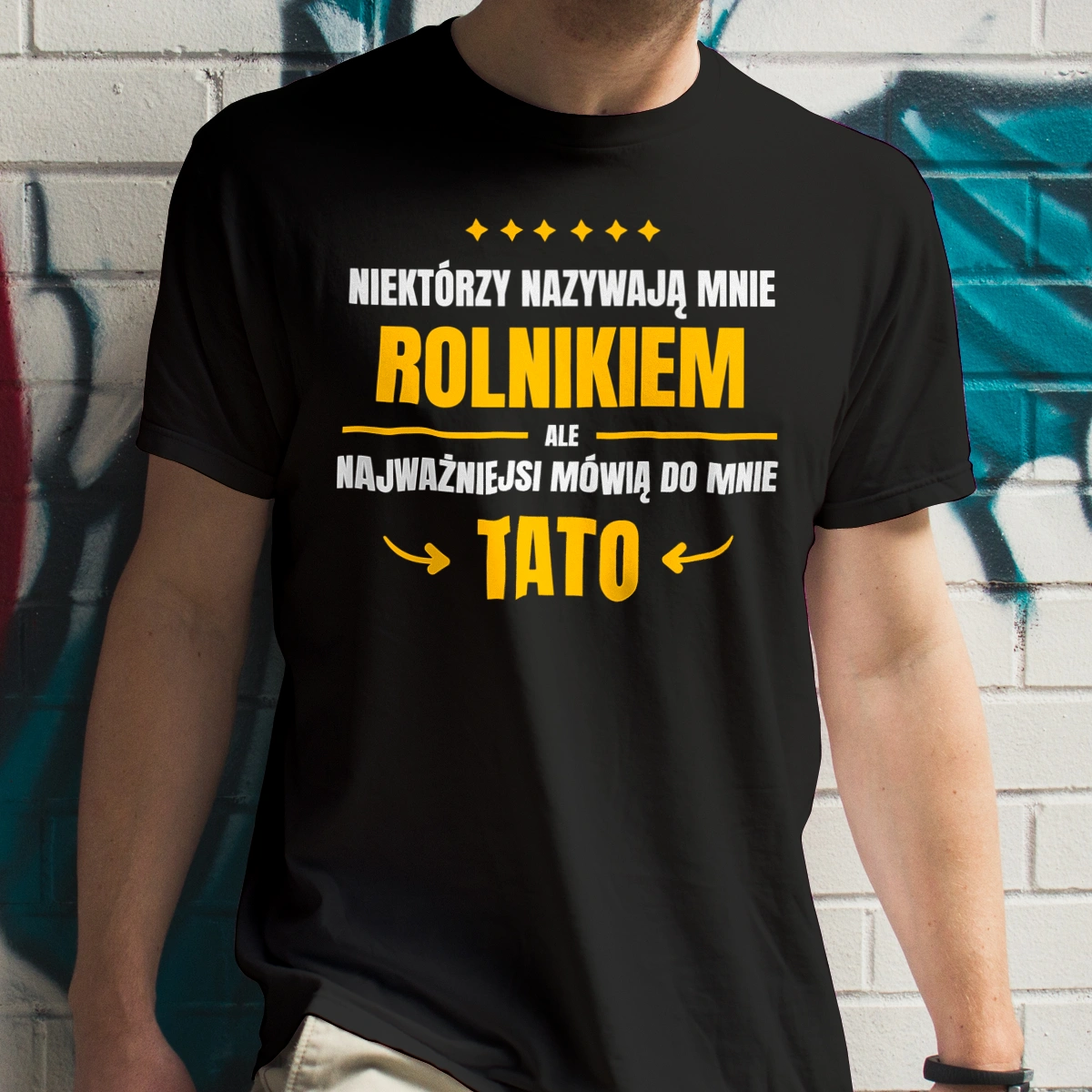 Tata Rolnik - Męska Koszulka Czarna