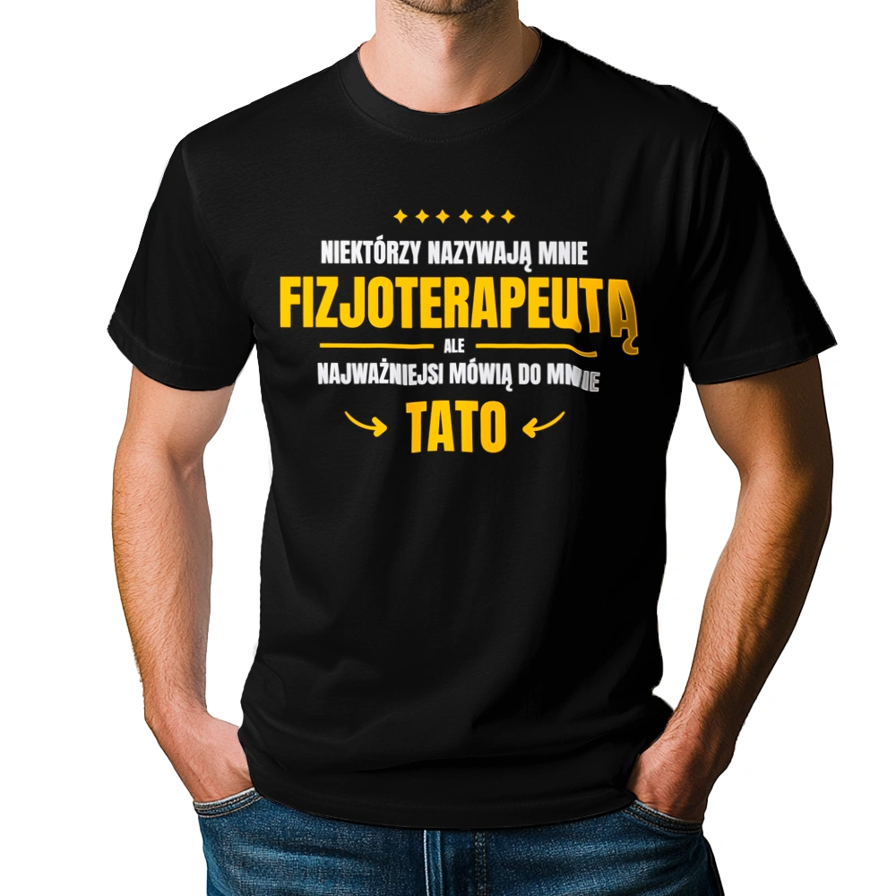 Tata Fizjoterapeuta - Męska Koszulka Czarna