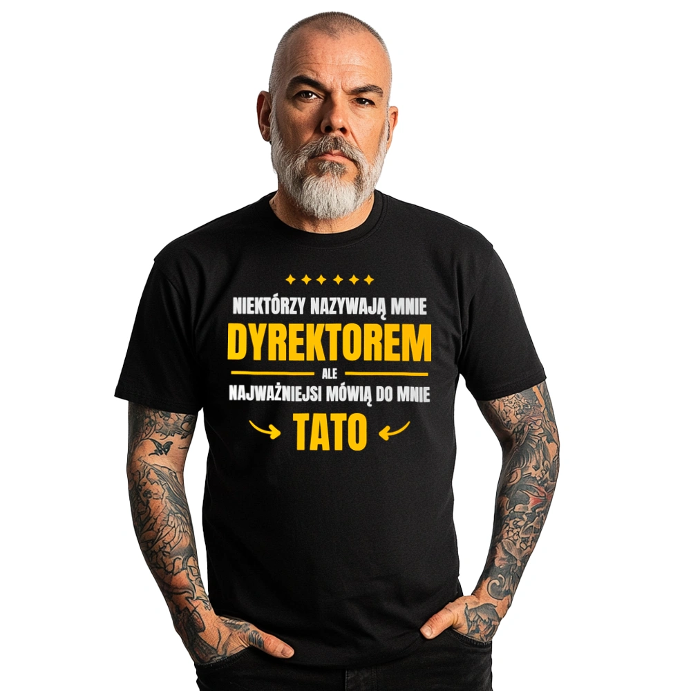 Tata Dyrektor - Męska Koszulka Czarna