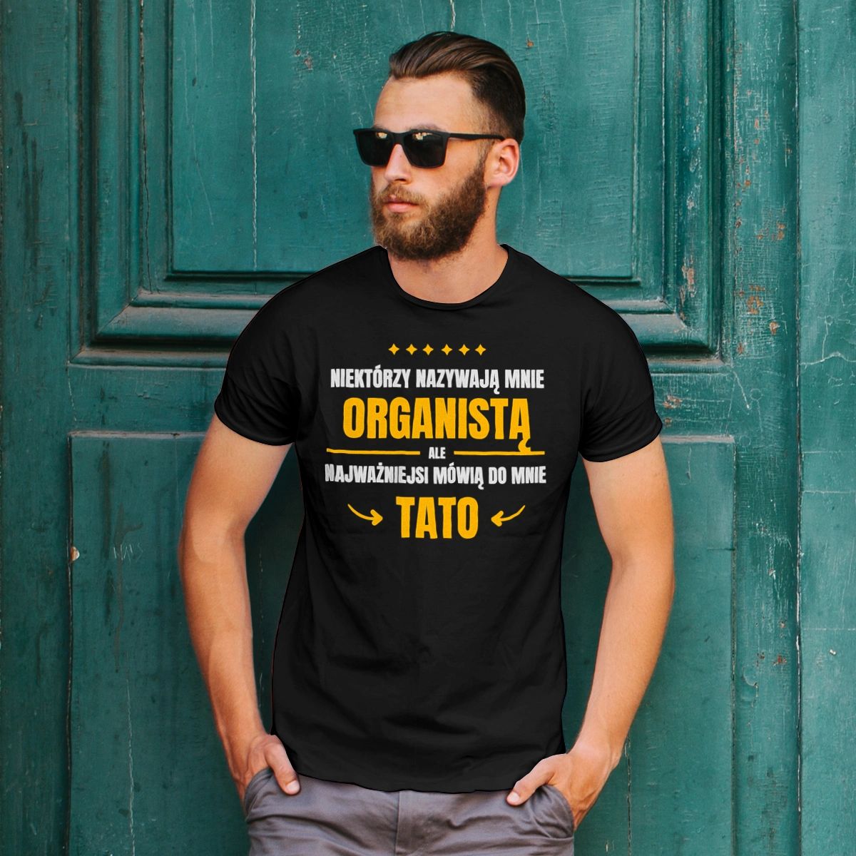 Tata Organista - Męska Koszulka Czarna