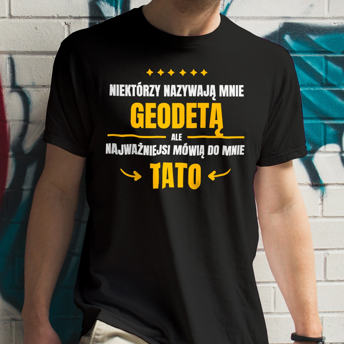 Tata Geodeta - Męska Koszulka Czarna