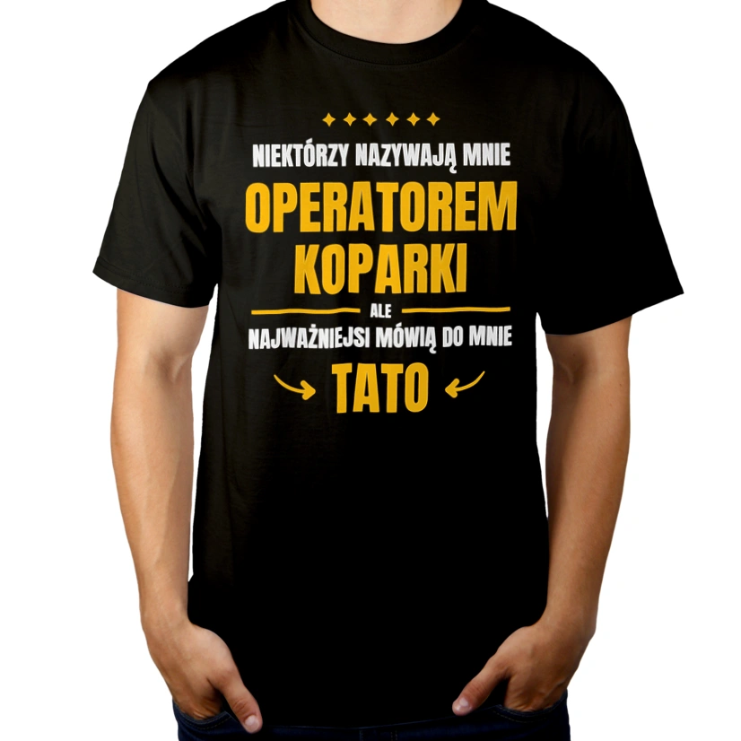 Tata Operator Koparki - Męska Koszulka Czarna