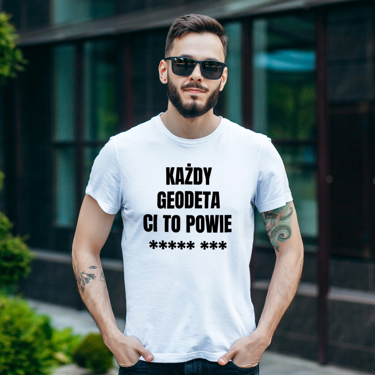 Każdy Geodeta Ci To Powie - Męska Koszulka Biała