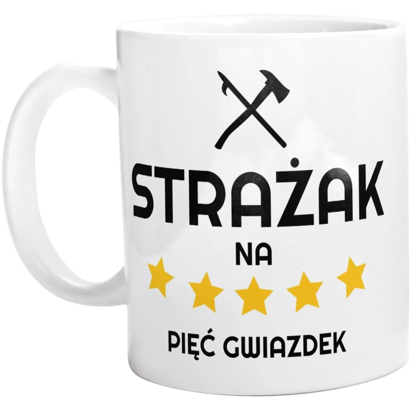 Strażak Na 5 Gwiazdek - Kubek Biały