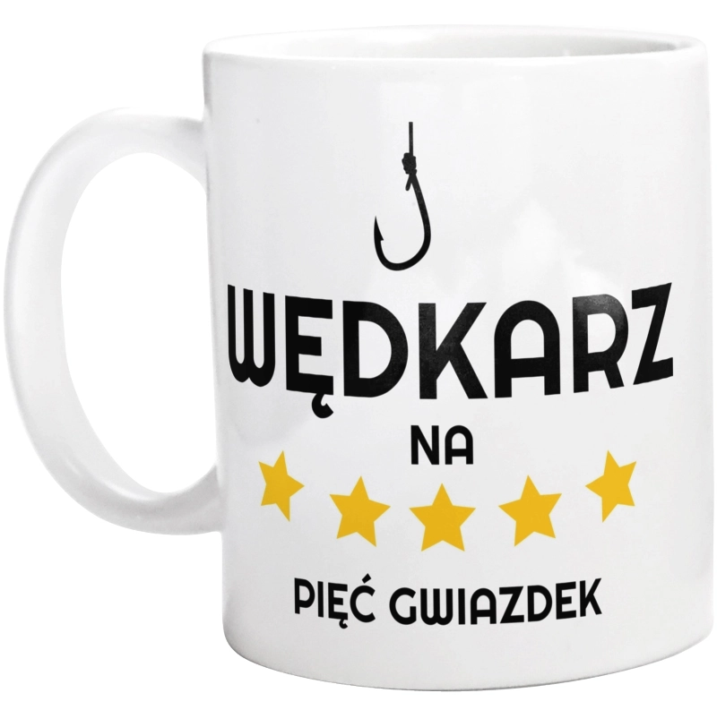 Wędkarz Na 5 Gwiazdek - Kubek Biały