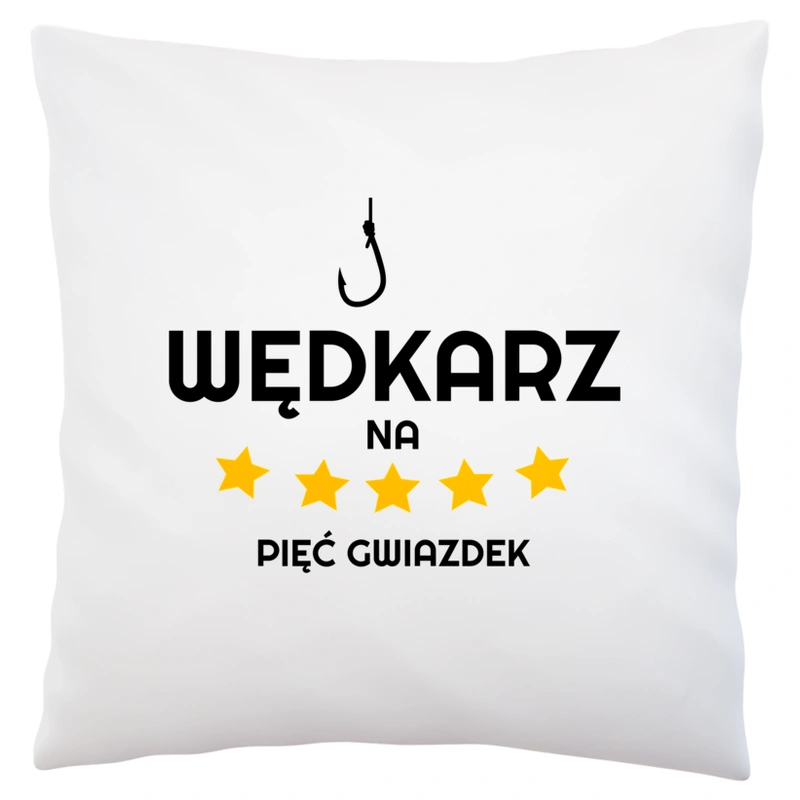 Wędkarz Na 5 Gwiazdek - Poduszka Biała