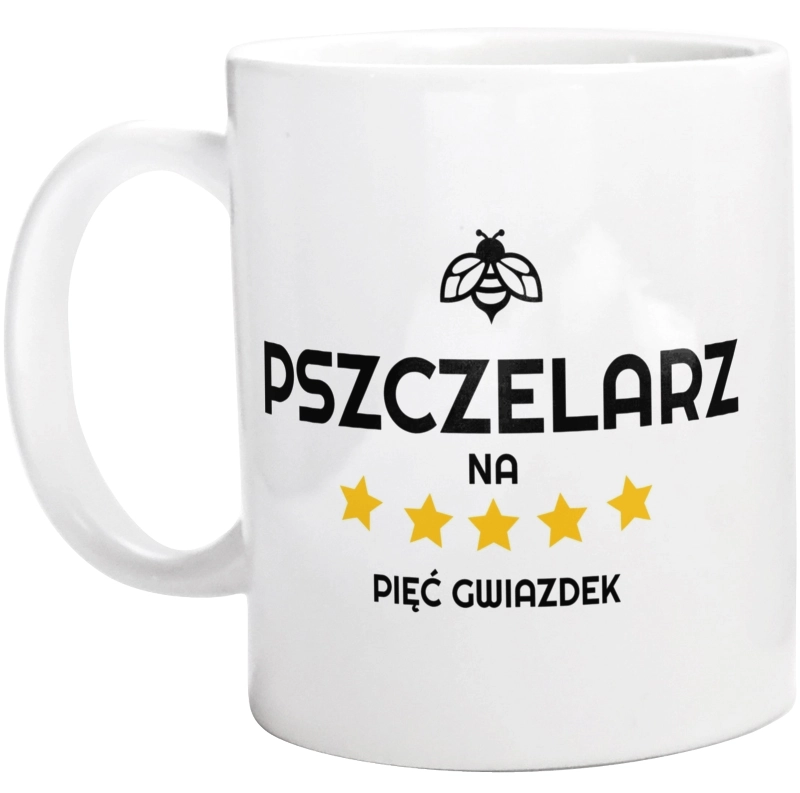 Pszczelarz Na 5 Gwiazdek - Kubek Biały