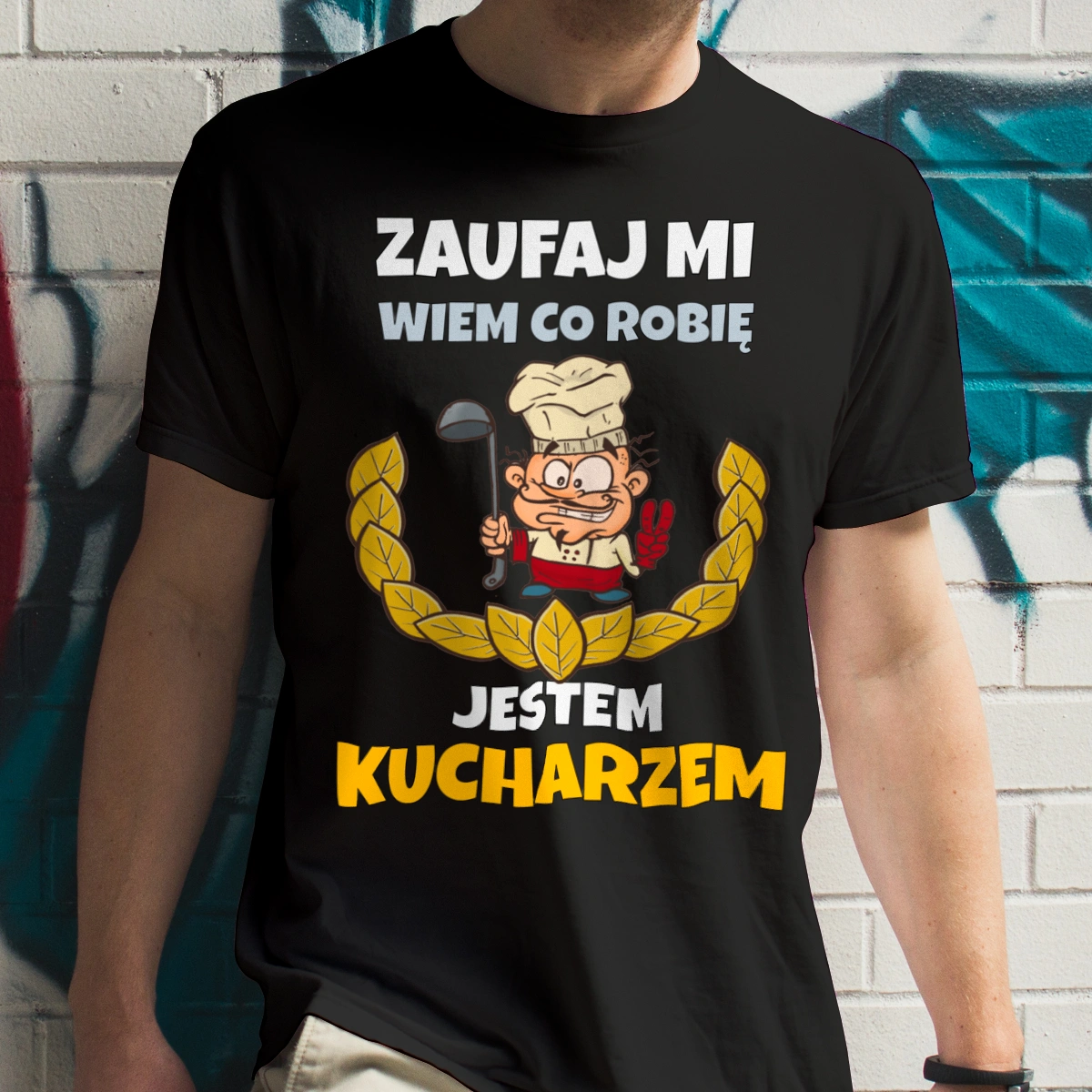 Zaufaj Mi Wiem Co Robię Jestem Kucharzem - Męska Koszulka Czarna