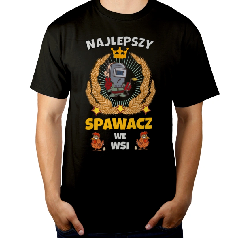 Najlepszy Spawacz We Wsi - Męska Koszulka Czarna