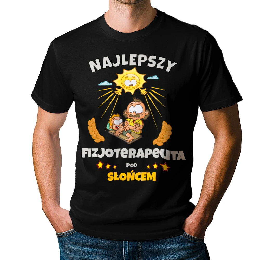 Najlepszy Fizjoterapeuta Pod Słońcem - Męska Koszulka Czarna