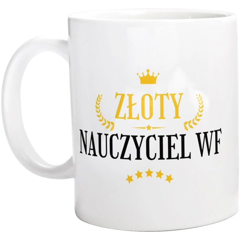 Złoty nauczyciel WF - Kubek Biały