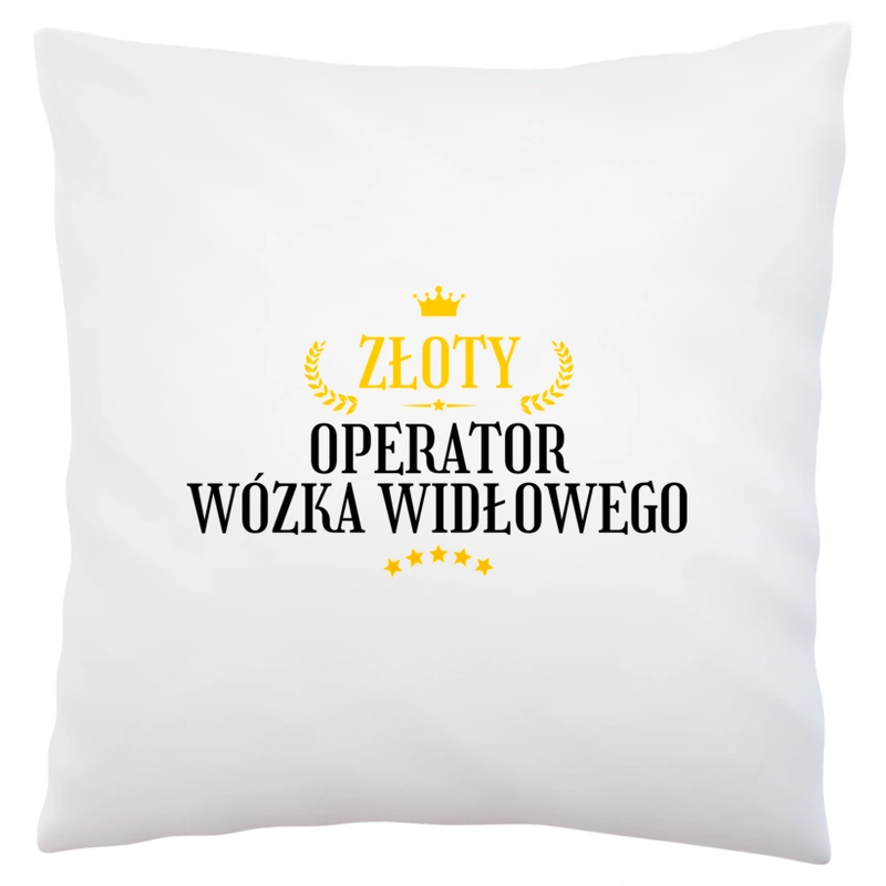 Złoty operator wózka widłowego - Poduszka Biała