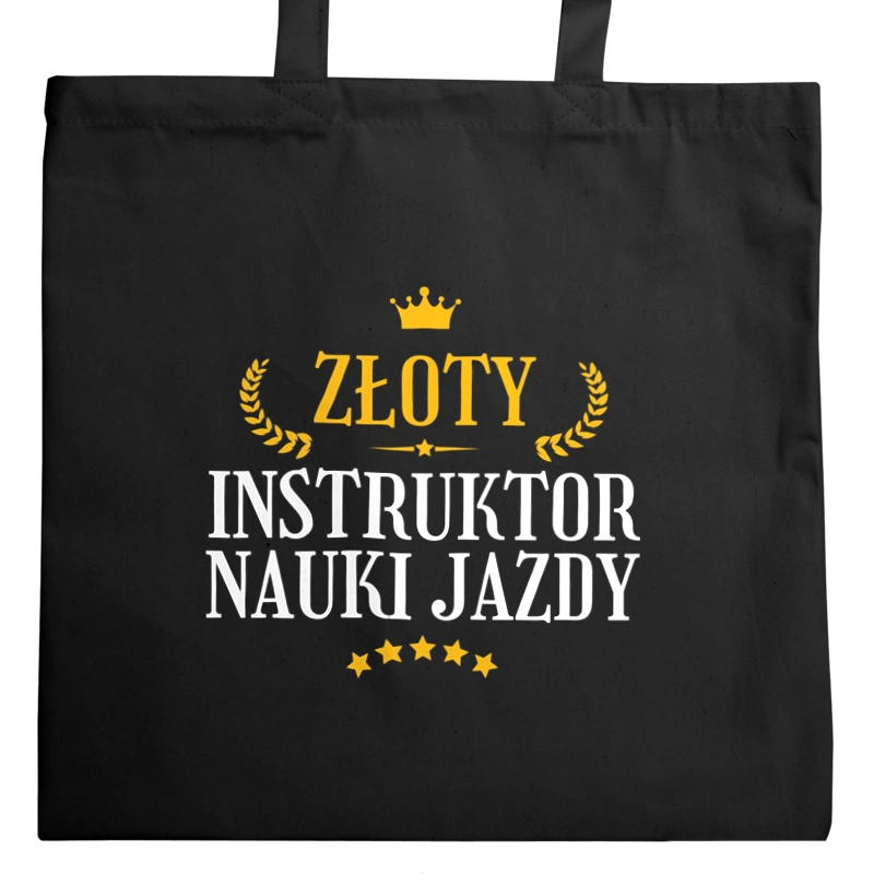 Złoty Instruktor Nauki Jazdy - Torba Na Zakupy Czarna