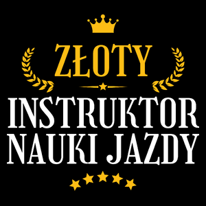 Złoty Instruktor Nauki Jazdy - Torba Na Zakupy Czarna