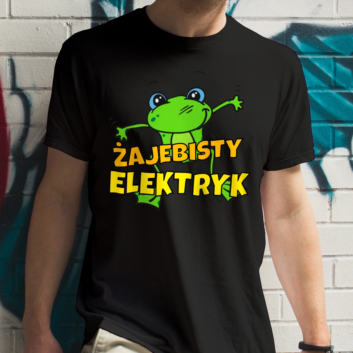 Żajebisty Elektryk - Męska Koszulka Czarna