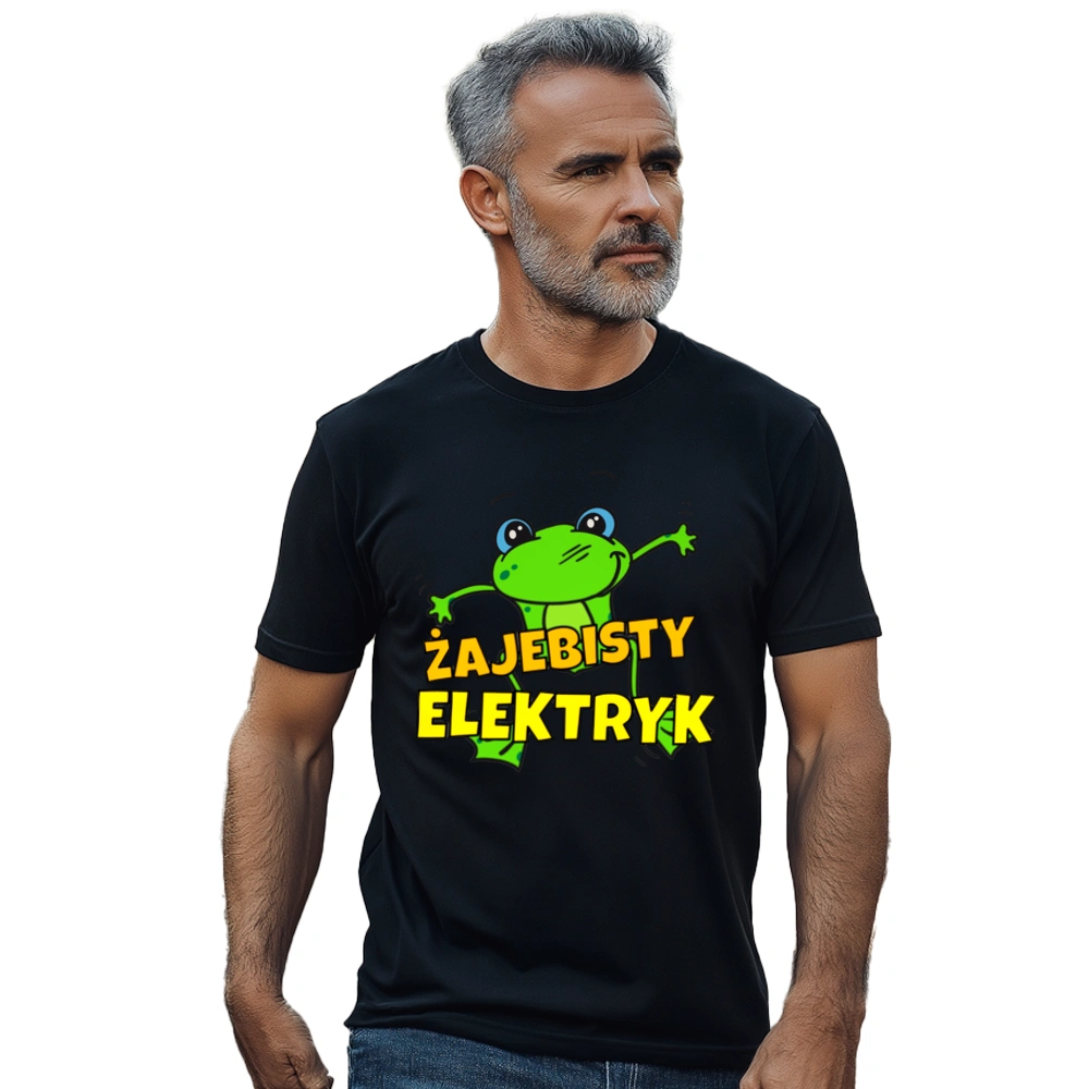 Żajebisty Elektryk - Męska Koszulka Czarna