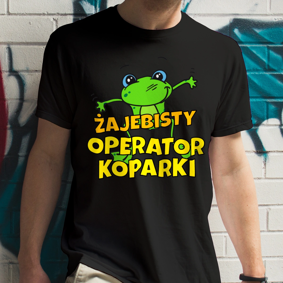 Żajebisty Operator Koparki - Męska Koszulka Czarna