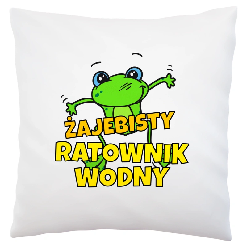 Żajebisty ratownik wodny - Poduszka Biała