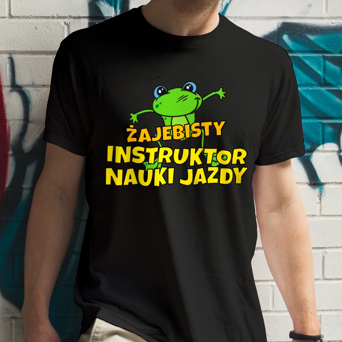 Żajebisty Instruktor Nauki Jazdy - Męska Koszulka Czarna