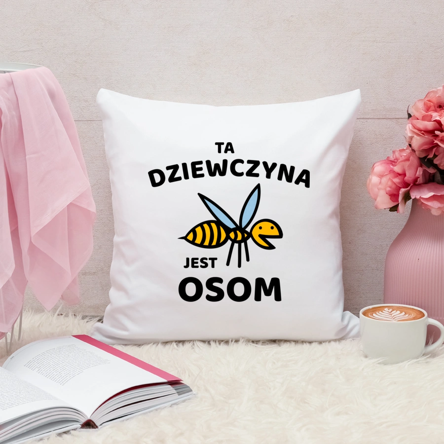 Ta dziewczyna jest osom awesome - Poduszka Biała