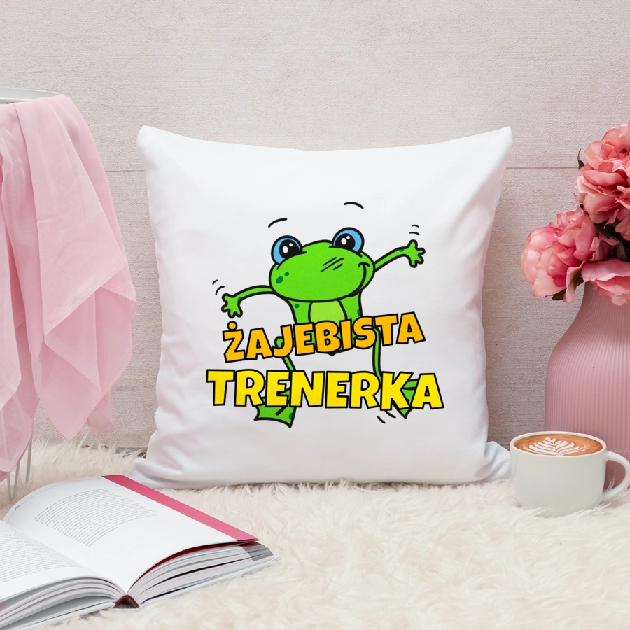 Żajebista trenerka - Poduszka Biała