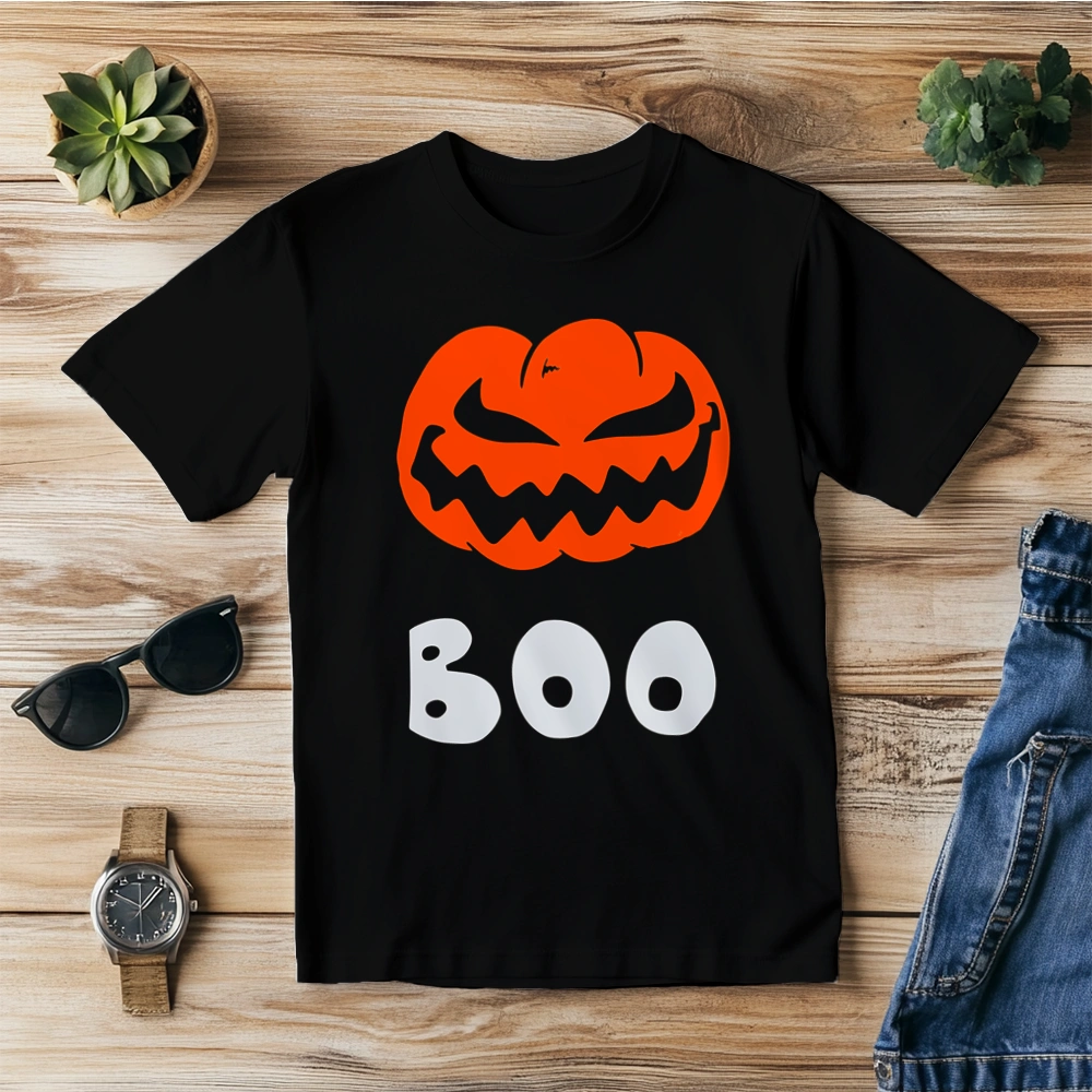 Halloween dynia boo - Męska Koszulka Czarna