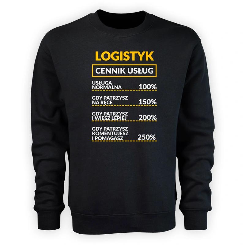 Logistyk - Cennik Usług - Męska Bluza Czarna