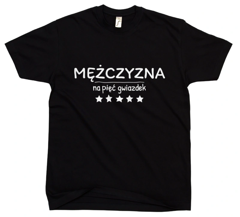 Mężczyzna Na 5 Gwiazdek - Męska Koszulka Czarna